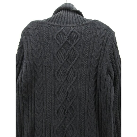 Eddie Bauer Sweater Large Wool Blend Fisherman Turtleneck Cable Y2K - Picture 7 of 11